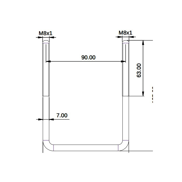 Long U-hooks for Farad roof boxes